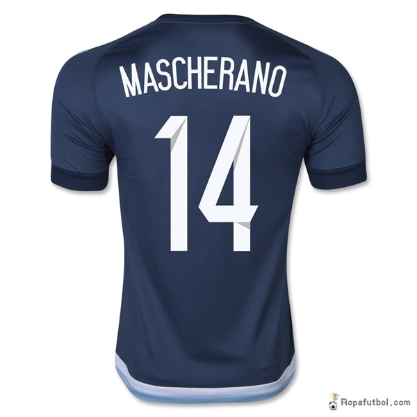 Camiseta Argentina Replica Segunda Ropa Mascherano 2016 Marino Azul